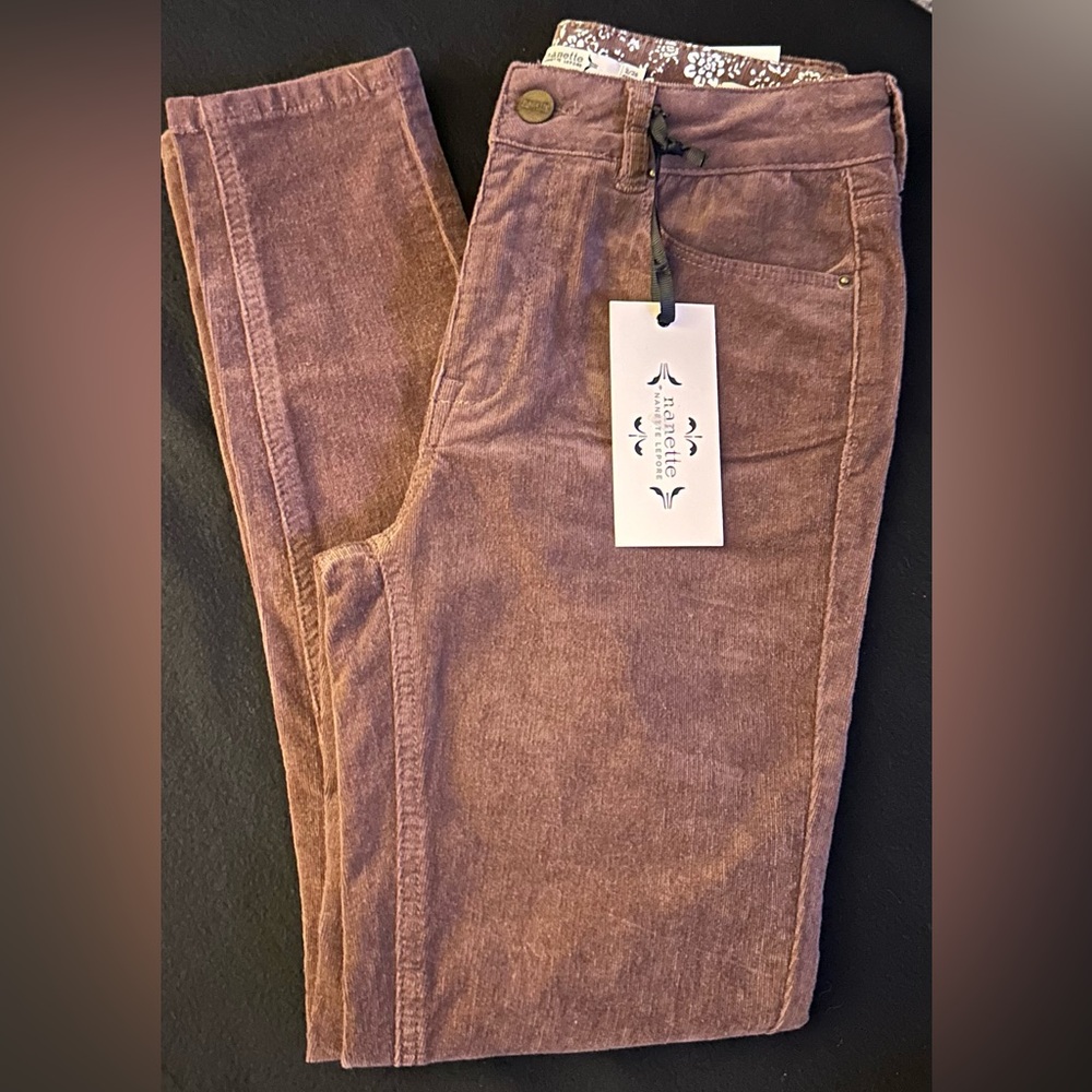 Nanette Lepore Women's 2/26 Dusty Purple Hamilton Skinny Corduroy Pants NEW